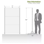 Pantalla de chapa galvanizada blanca de 71.37x46.8 pulgadas, pantalla de privacidad independiente para exterior e interior, pantalla de privacidad para decoración de balcón, terraza y jardín