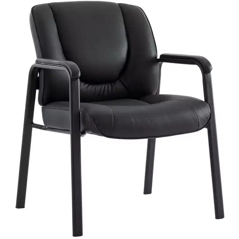 Sillón para sala de espera de piel genuina de plena flor con cuatro patas