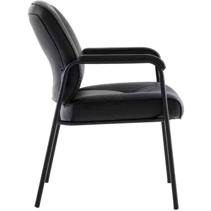 Sillón para sala de espera de piel genuina de plena flor con cuatro patas