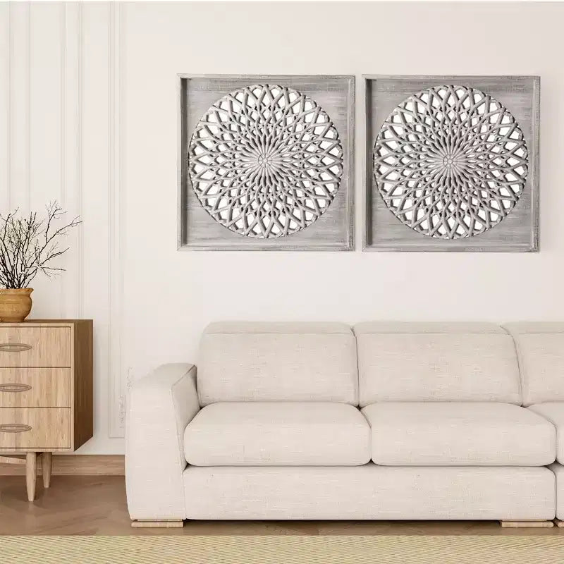 Espejo de madera estilo rústico, espejos decorativos cuadrados para pared, espejos de pared para sala de estar, dormitorio, comedor, entrada, pasillo