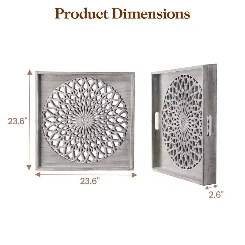 Espejo de madera estilo rústico, espejos decorativos cuadrados para pared, espejos de pared para sala de estar, dormitorio, comedor, entrada, pasillo