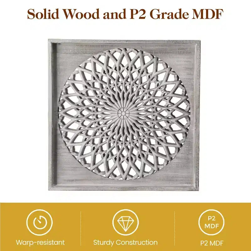 Espejo de madera estilo rústico, espejos decorativos cuadrados para pared, espejos de pared para sala de estar, dormitorio, comedor, entrada, pasillo