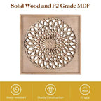 Espejo de madera estilo rústico, espejos decorativos cuadrados para pared, espejos de pared para sala de estar, dormitorio, comedor, entrada, pasillo