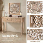 Espejo de madera estilo rústico, espejos decorativos cuadrados para pared, espejos de pared para sala de estar, dormitorio, comedor, entrada, pasillo