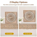 Espejo de madera estilo rústico, espejos decorativos cuadrados para pared, espejos de pared para sala de estar, dormitorio, comedor, entrada, pasillo