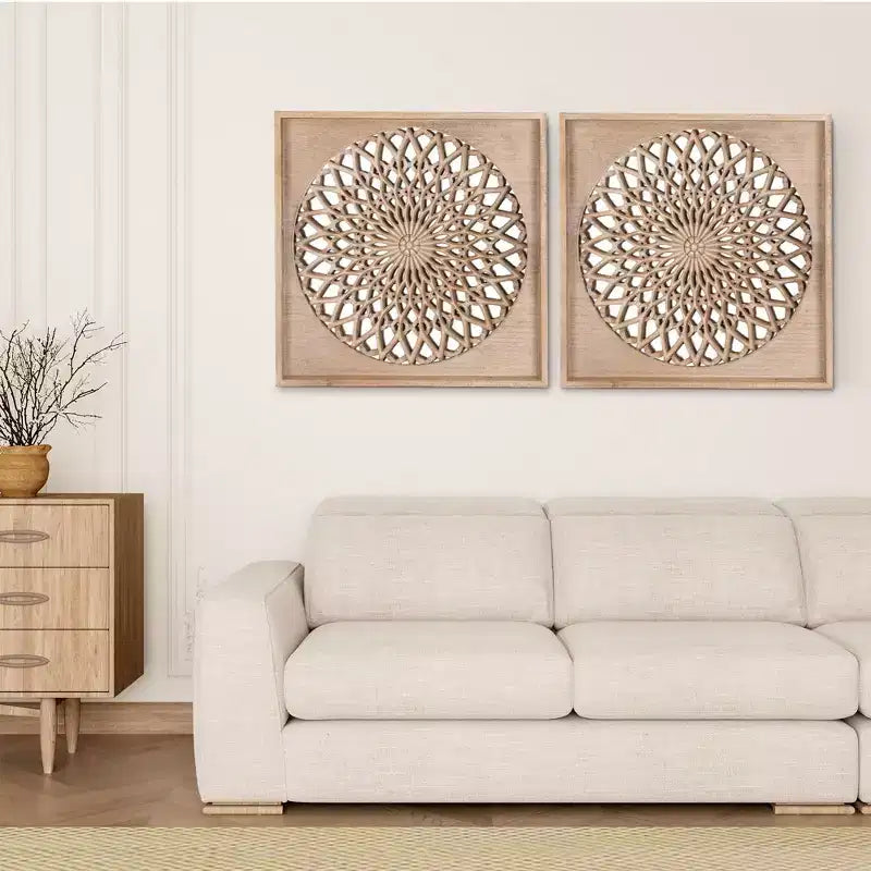Espejo de madera estilo rústico, espejos decorativos cuadrados para pared, espejos de pared para sala de estar, dormitorio, comedor, entrada, pasillo