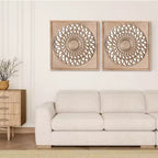 Espejo de madera estilo rústico, espejos decorativos cuadrados para pared, espejos de pared para sala de estar, dormitorio, comedor, entrada, pasillo