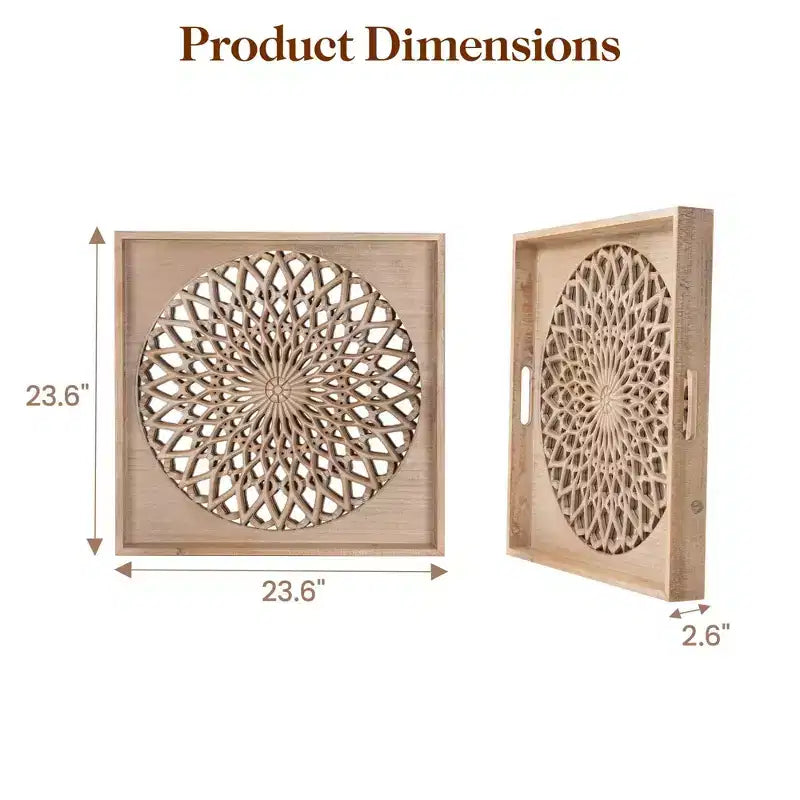 Espejo de madera estilo rústico, espejos decorativos cuadrados para pared, espejos de pared para sala de estar, dormitorio, comedor, entrada, pasillo