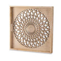 Heynemo Farmhouse Wood Mirror, Square Decorative Mirrors for Wall, Wall Mirrors for Living Room, Bedroom, Dining Room, Entryway, Hallway