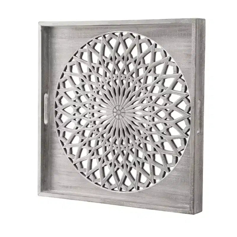 Espejo de madera estilo rústico, espejos decorativos cuadrados para pared, espejos de pared para sala de estar, dormitorio, comedor, entrada, pasillo