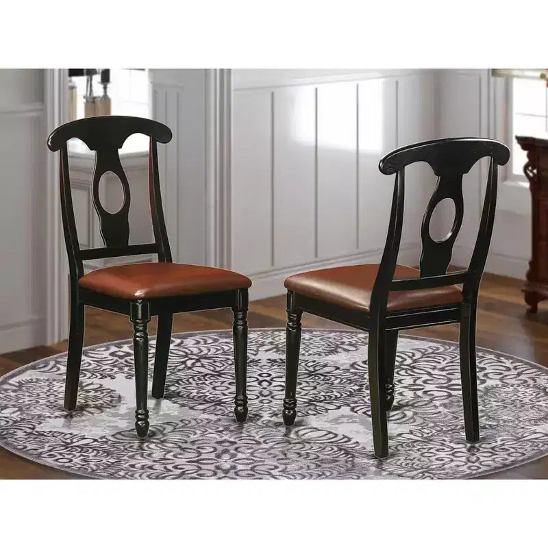 Silla de comedor trasera, asiento de madera, acabado cerezo mantequilla