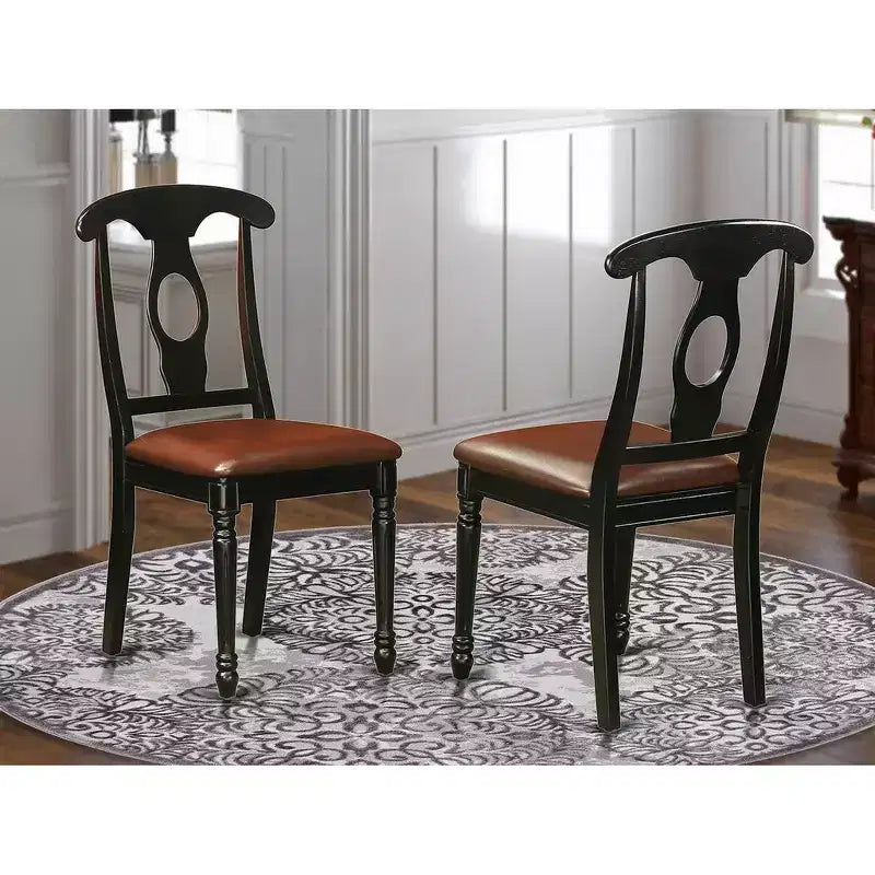 Silla de comedor trasera, asiento de madera, acabado cerezo mantequilla