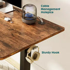 Mesa ergonómica de altura regulable con soporte metálico en T, estaciones de trabajo de ordenador modernas