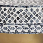 Mesa de centro costera de concha de capiz de nácar blanca y negra