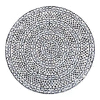 Mesa de centro costera de concha de capiz de nácar blanca y negra