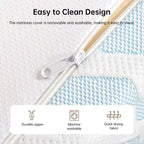Colchón Queen Size de 12 Pulgadas para Adultos y Adolescentes, Colchón de Espuma Viscoelástica Refrescante, Funda Extraíble y Lavable, Firmeza Media