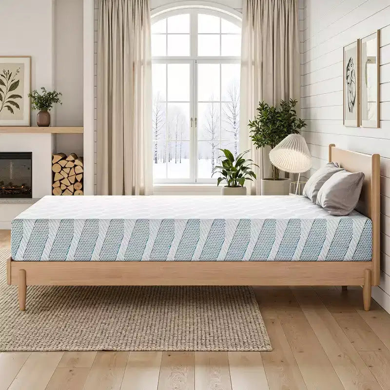 Colchón Queen Size de 12 Pulgadas para Adultos y Adolescentes, Colchón de Espuma Viscoelástica Refrescante, Funda Extraíble y Lavable, Firmeza Media