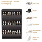 Zapatero abatible con 3 puertas y estante ajustable, almacenamiento de madera para recibidor y sala de estar