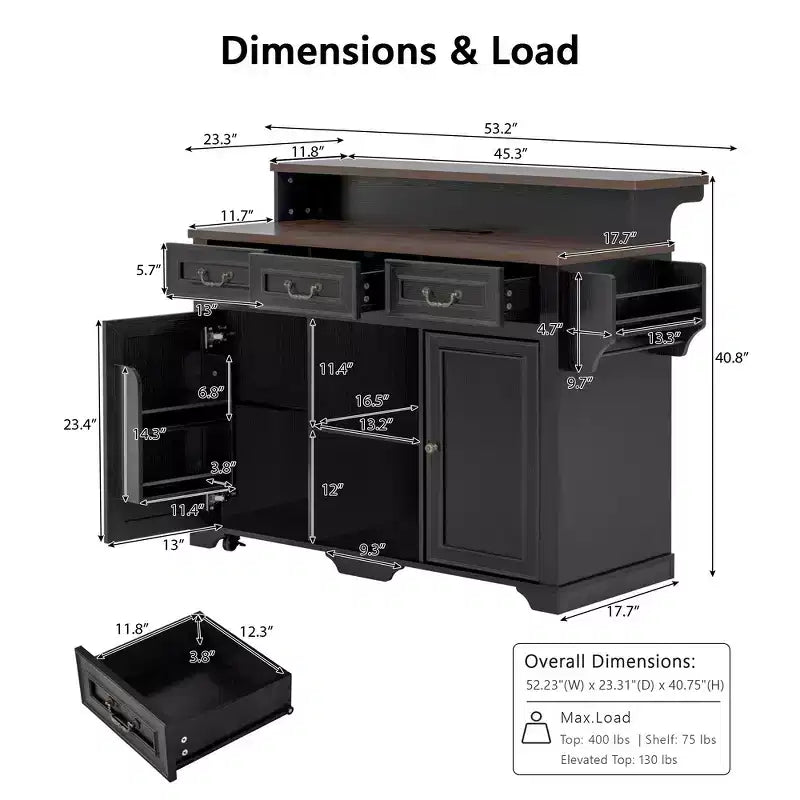 Carro de laboratorio rodante con enchufe integrado, carrito móvil de metal de 3 capas, capacidad de 100 kg