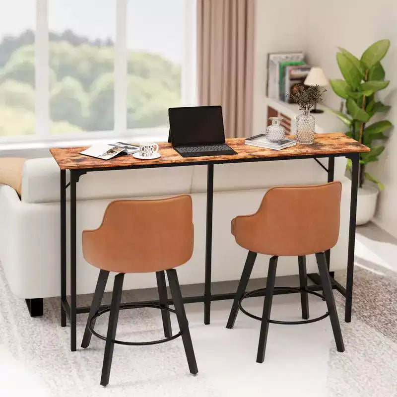 Mesa de comedor de bar de 63" de altura con estructura metálica para cocina y sala de estar