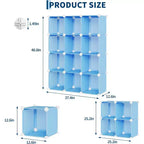 Organizador de Almacenamiento de PVC de 12 Cubos, Armario Multifuncional con Diseño Apilable para Oficina en Casa, Azul