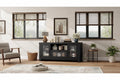55 Farmhouse TV Stand with Water Ripple Acrylic Doors  Entertainment Center for 55 TVs, Adjustable Shelves, 300 lbs Capacity