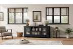 55 Farmhouse TV Stand with Water Ripple Acrylic Doors  Entertainment Center for 55 TVs, Adjustable Shelves, 300 lbs Capacity