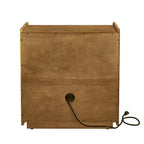 Mesita de noche moderna de mediados de siglo con estación de carga, gabinete de 2 cajones y puerta, diseño acanalado, con cerradura (W1801P303392)