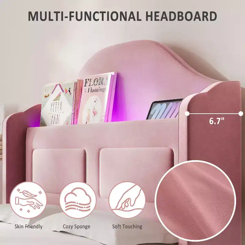 Tocador Moderno con Espejo Extraíble, Escritorio de Maquillaje Ajustable con 3 Modos de Color, Blanco