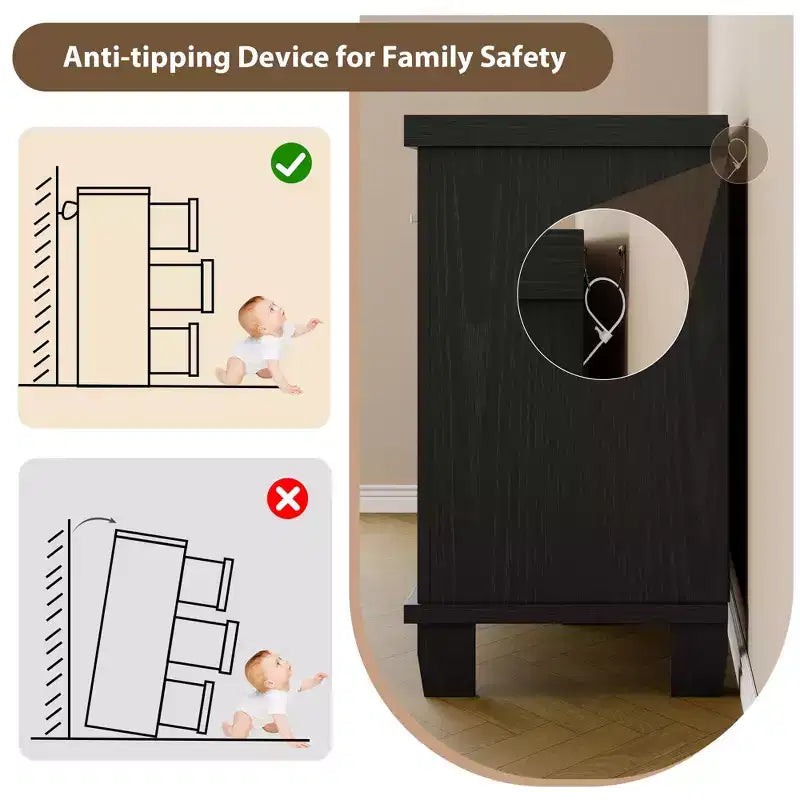 Cómoda de 7 cajones para dormitorio - Organizador de madera moderno con tiradores metálicos para sala de estar, armario, entrada