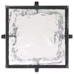 Mesa auxiliar de vidrio fundido, mesa auxiliar decorativa negra y transparente