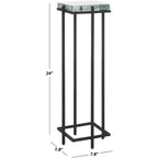 Mesa auxiliar de vidrio fundido, mesa auxiliar decorativa negra y transparente