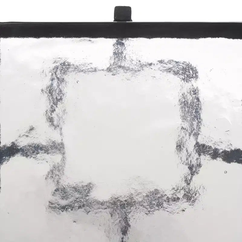 Mesa auxiliar de vidrio fundido, mesa auxiliar decorativa negra y transparente