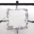 Mesa auxiliar de vidrio fundido, mesa auxiliar decorativa negra y transparente