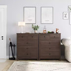 Cómoda de madera de 5 cajones con cajones de almacenamiento profundo, armario resistente con tiradores redondos para dormitorio, sala de estar, oficina