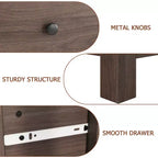 Cómoda de madera de 5 cajones con cajones de almacenamiento profundo, armario resistente con tiradores redondos para dormitorio, sala de estar, oficina