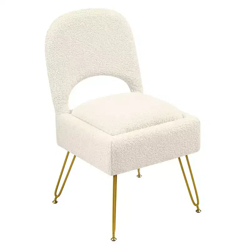 Silla de tocador con almacenamiento y respaldo plegable, taburete de maquillaje