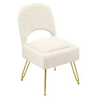 Silla de tocador con almacenamiento y respaldo plegable, taburete de maquillaje