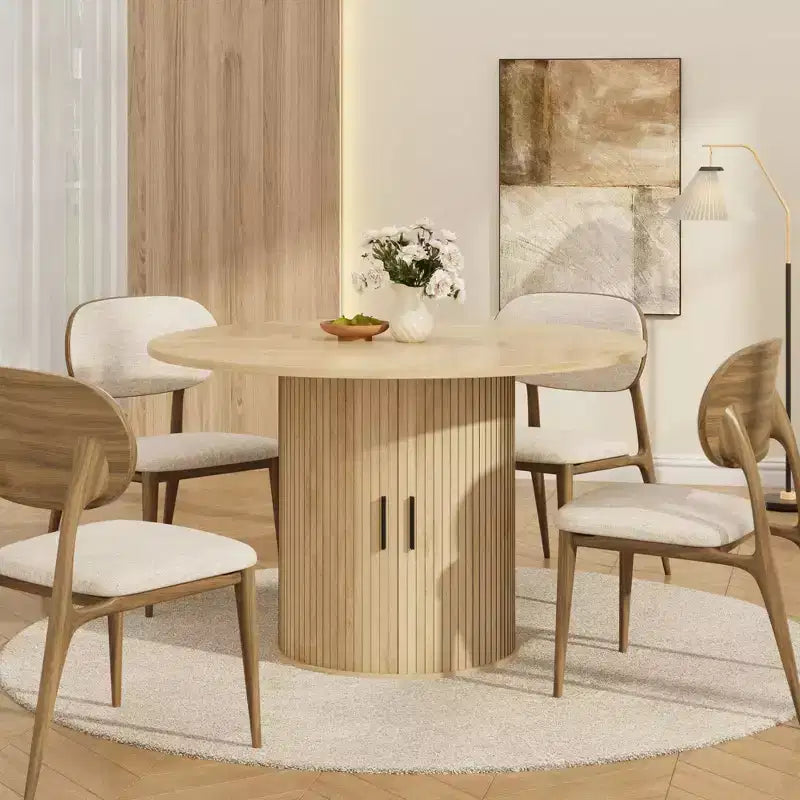 53.2" Carrito de cocina rodante de dos niveles con 4 estantes en la puerta y 3 cajones