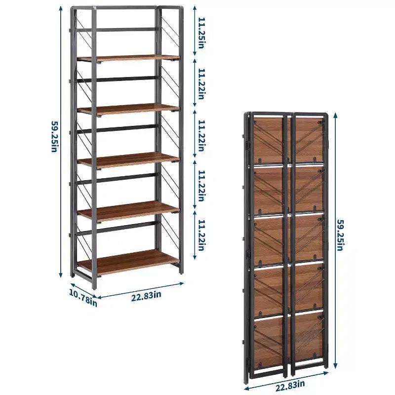 Estantería de esquina de 6 niveles, librería rústica alta de 180 cm para sala de estar, dormitorio y oficina