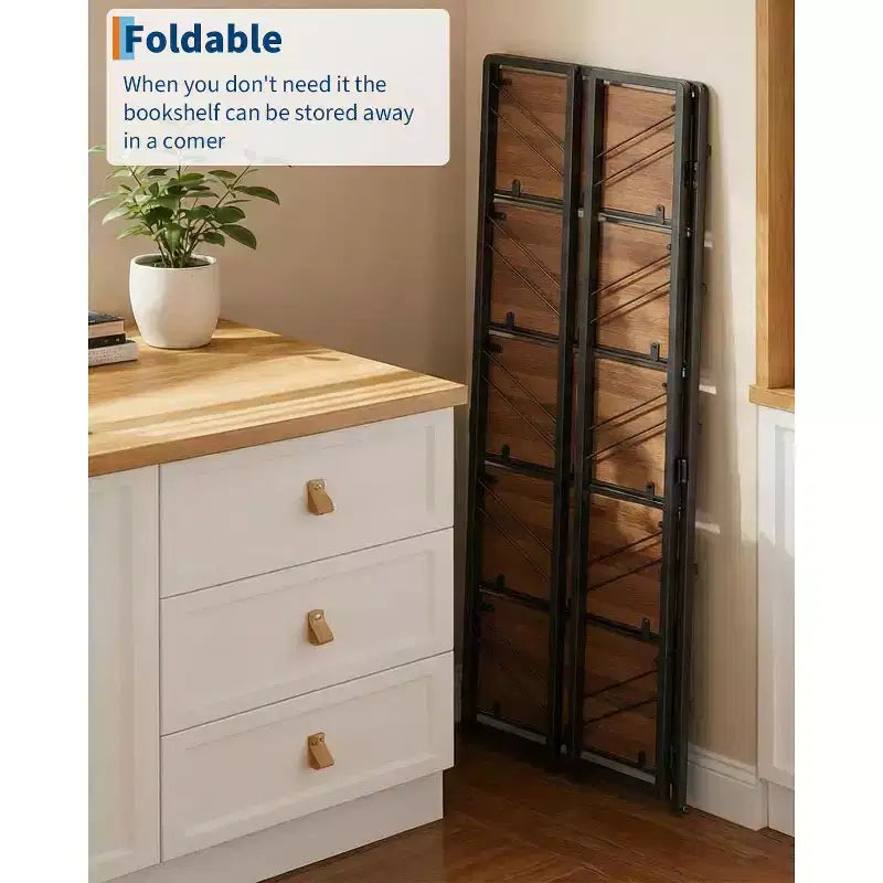 Estantería de esquina de 6 niveles, librería rústica alta de 180 cm para sala de estar, dormitorio y oficina