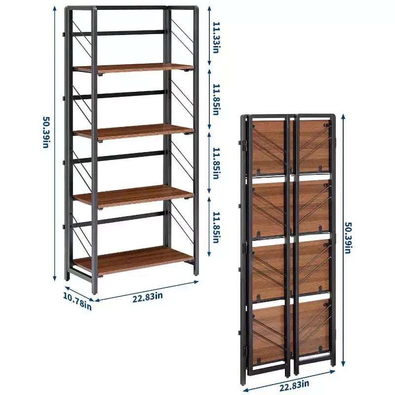 Estantería de esquina de 6 niveles, librería rústica alta de 180 cm para sala de estar, dormitorio y oficina