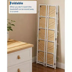 Estantería de esquina de 6 niveles, librería rústica alta de 180 cm para sala de estar, dormitorio y oficina