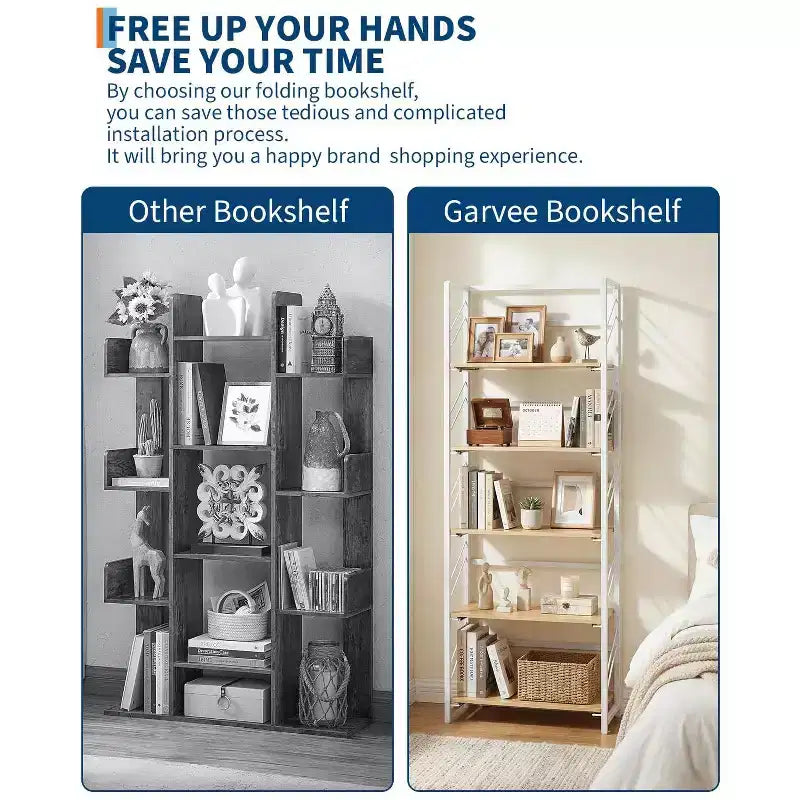Estantería de esquina de 6 niveles, librería rústica alta de 180 cm para sala de estar, dormitorio y oficina