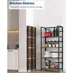 Estantería de esquina de 6 niveles, librería rústica alta de 180 cm para sala de estar, dormitorio y oficina