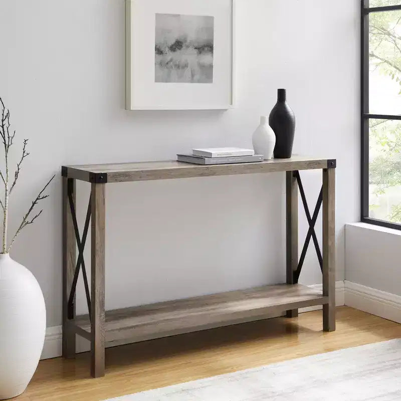 Mesa de entrada Modern Farmhouse Metal-X con estante inferior