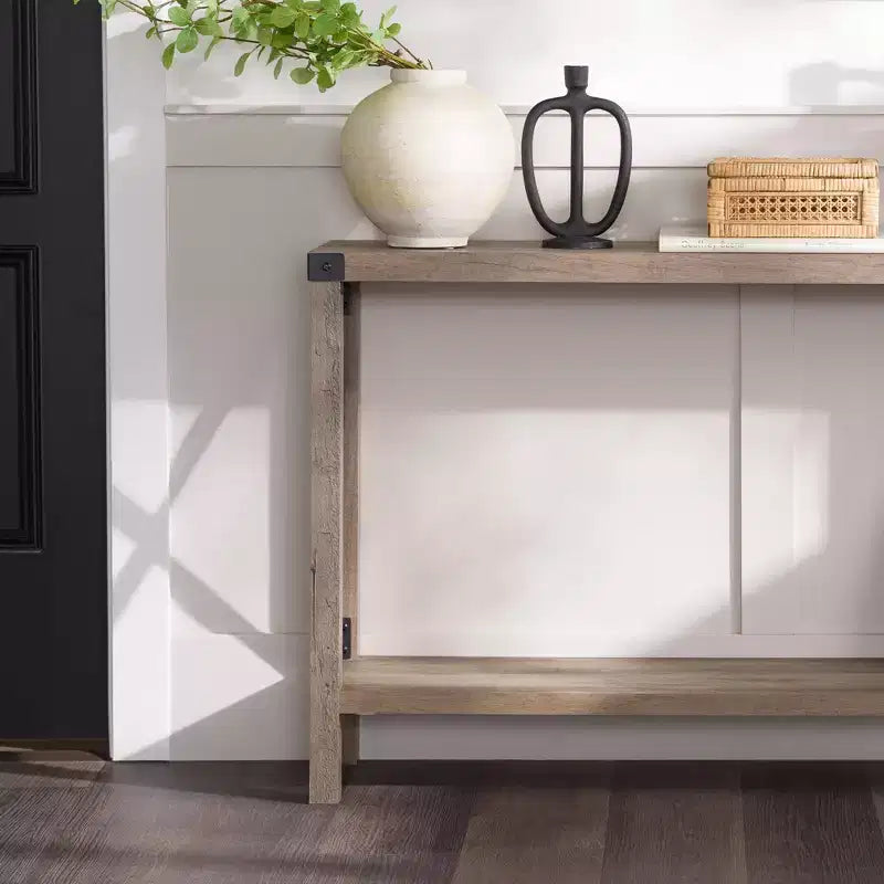 Mesa de entrada Modern Farmhouse Metal-X con estante inferior