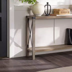 Mesa de entrada Modern Farmhouse Metal-X con estante inferior