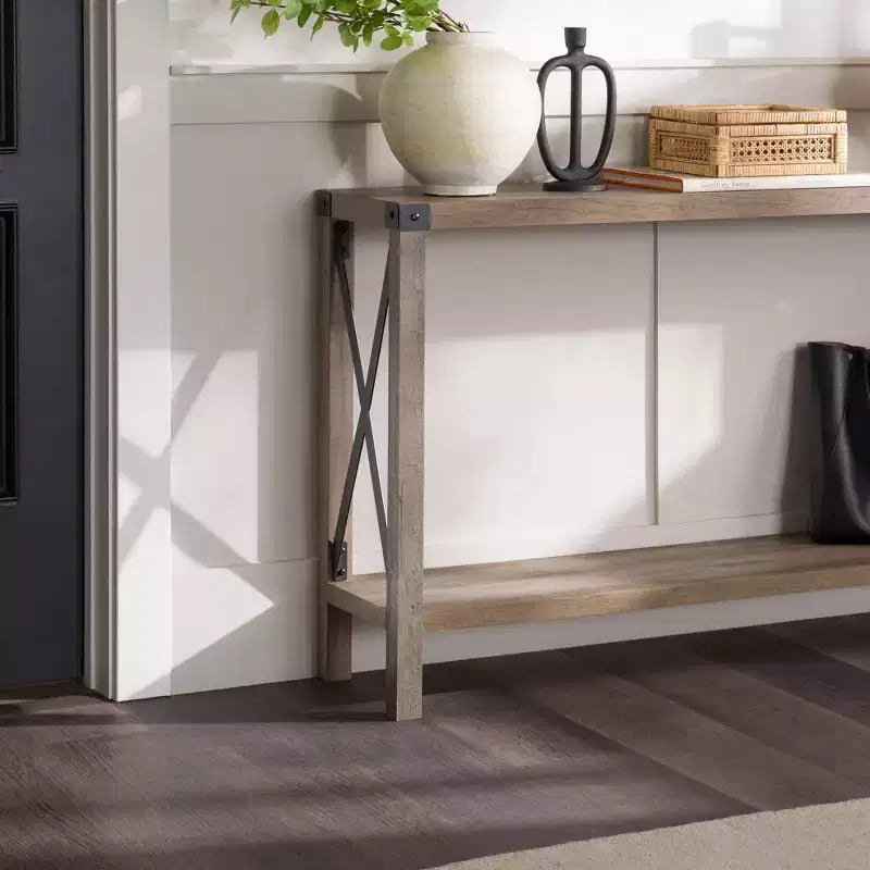 Mesa de entrada Modern Farmhouse Metal-X con estante inferior