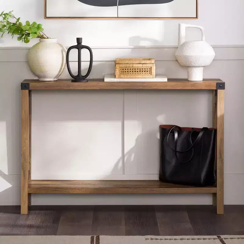 Mesa de entrada Modern Farmhouse Metal-X con estante inferior